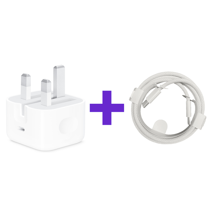 20W USB-C Power Adapter Kit + USB C to C Cable 1M White