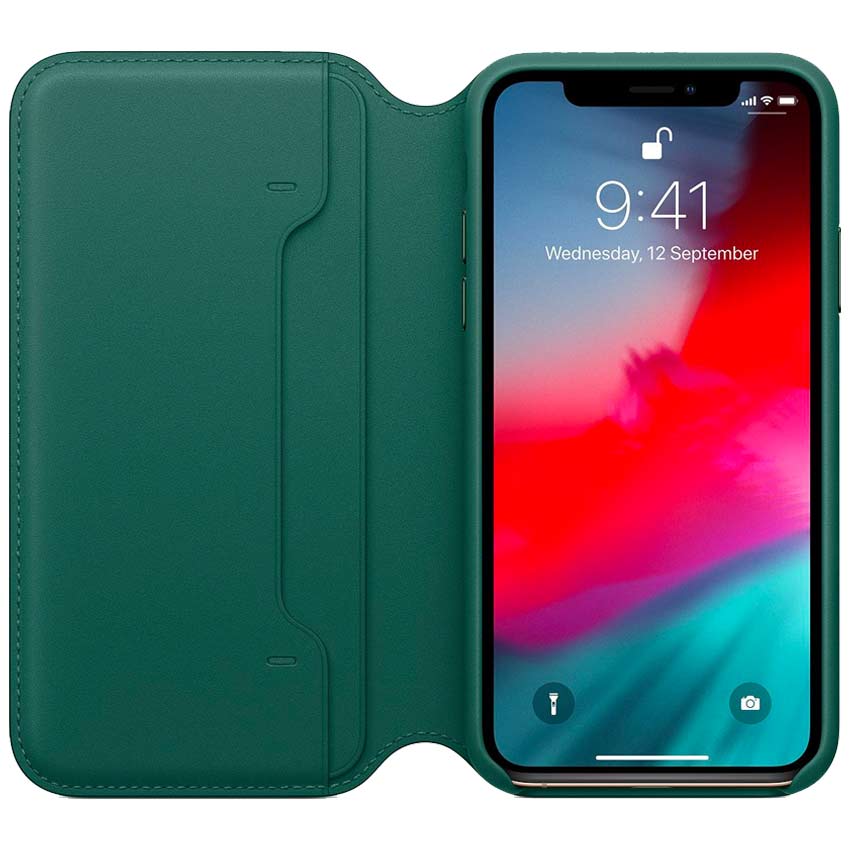 Apple-IPhone-XS-Max-Leather-Folio-Case-Forest-Green3- Fonez-Keywords : MacBook - Fonez.ie - laptop- Tablet - Sim free - Unlock - Phones - iphone - android - macbook pro - apple macbook- fonez -samsung - samsung book-sale - best price - deal