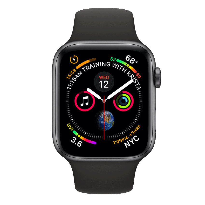 Apple Watch Series 4 GPS 40mm space grey front view - Fonez