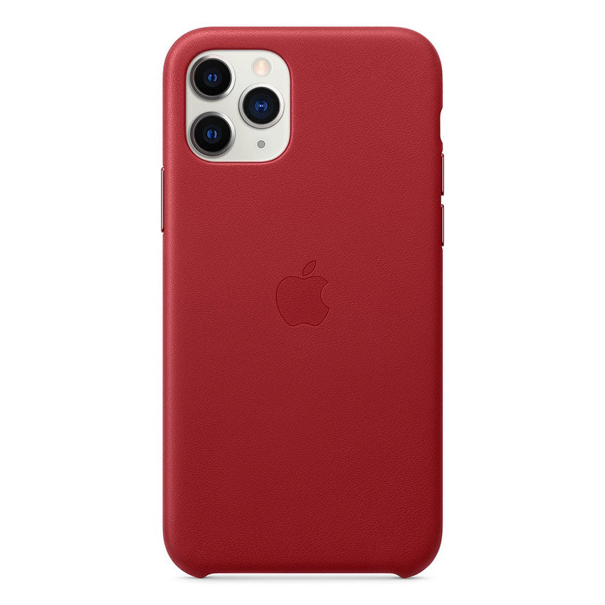 Official Apple Case iPhone 11 Pro Leather Red MWYF2ZM/A backside